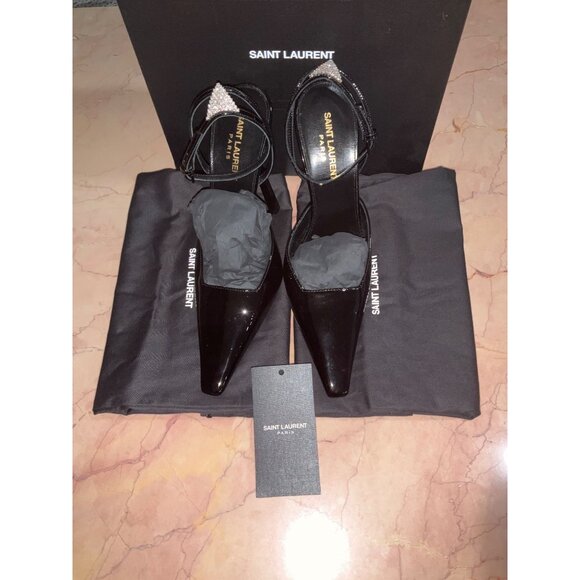 Saint Laurent Anouk Ankle Strap Pumps in Nero 38 With Box Womens High Heels - Picture 6 of 16